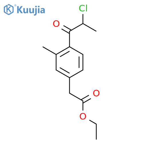 Ethyl 4-(2-chloropropanoyl)-3-methylphenylacetate structure