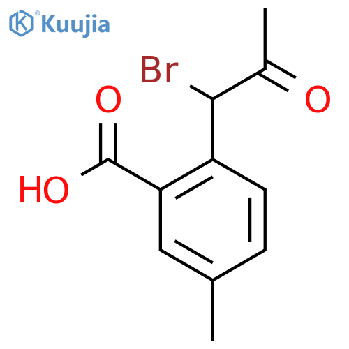 2-(1-Bromo-2-oxopropyl)-5-methylbenzoic acid structure
