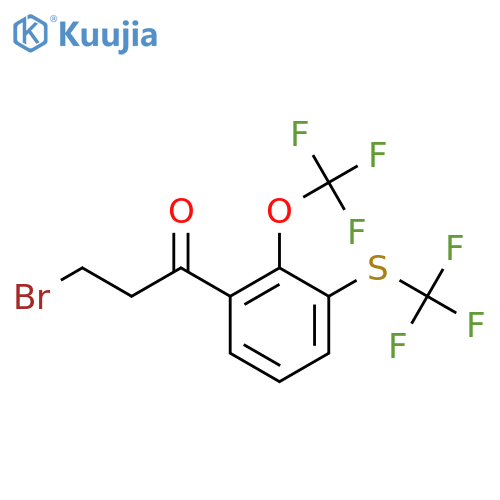 3-Bromo-1-(2-(trifluoromethoxy)-3-(trifluoromethylthio)phenyl)propan-1-one structure