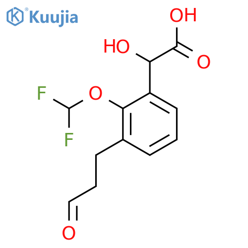 2-(Difluoromethoxy)-3-(3-oxopropyl)mandelic acid structure
