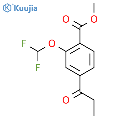 Methyl 2-(difluoromethoxy)-4-propionylbenzoate structure