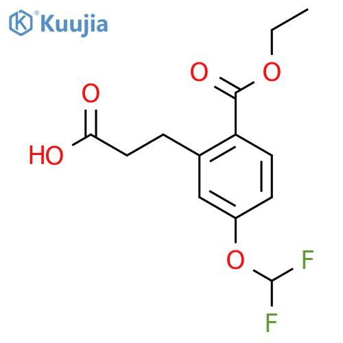 Ethyl 2-(2-carboxyethyl)-4-(difluoromethoxy)benzoate structure
