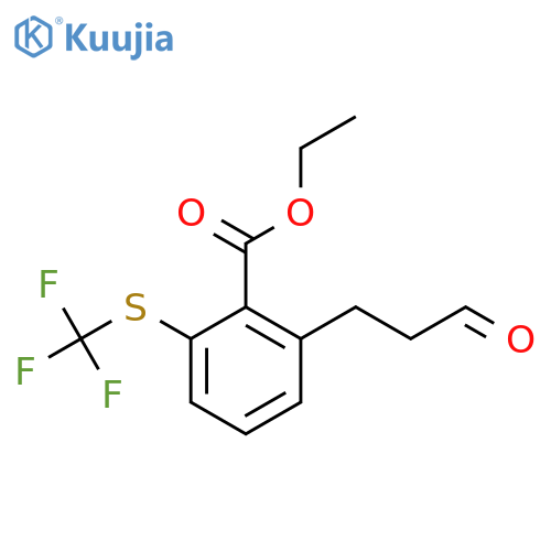 Ethyl 2-(3-oxopropyl)-6-(trifluoromethylthio)benzoate structure