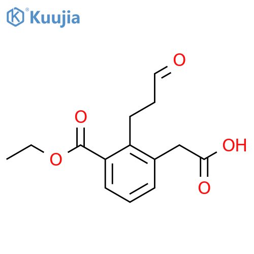 Ethyl 3-(carboxymethyl)-2-(3-oxopropyl)benzoate structure
