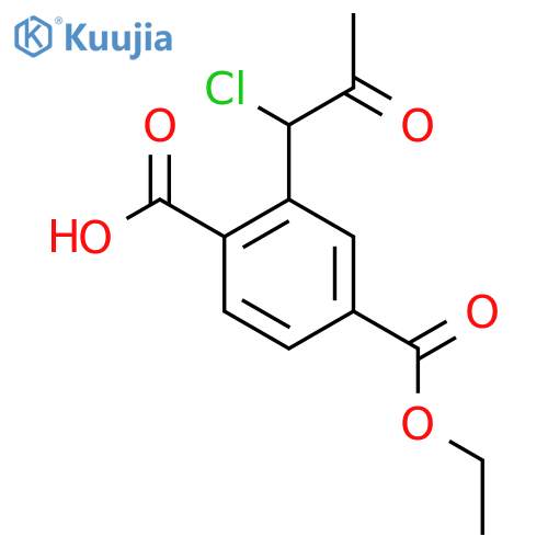 Ethyl 4-carboxy-3-(1-chloro-2-oxopropyl)benzoate structure