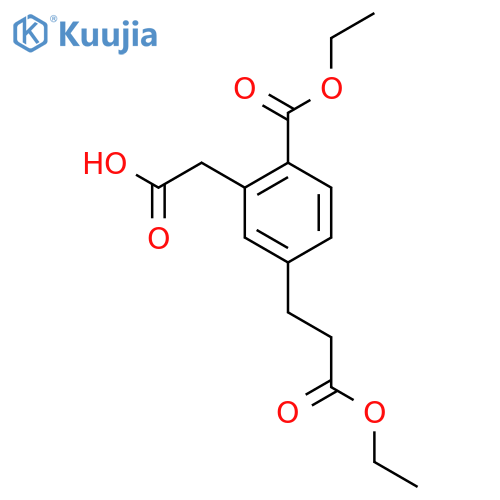 Ethyl 2-(carboxymethyl)-4-(3-ethoxy-3-oxopropyl)benzoate structure