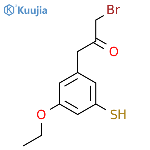 1-Bromo-3-(3-ethoxy-5-mercaptophenyl)propan-2-one structure