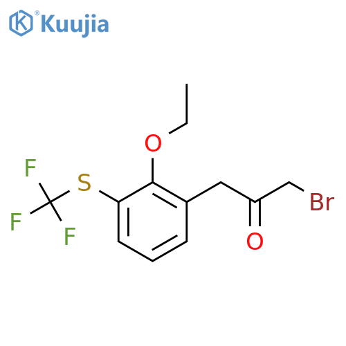 1-Bromo-3-(2-ethoxy-3-(trifluoromethylthio)phenyl)propan-2-one structure