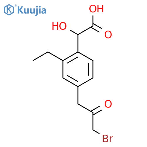 4-(3-Bromo-2-oxopropyl)-2-ethylmandelic acid structure