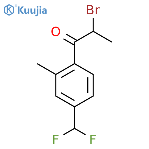 2-Bromo-1-(4-(difluoromethyl)-2-methylphenyl)propan-1-one structure