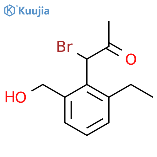 1-Bromo-1-(2-ethyl-6-(hydroxymethyl)phenyl)propan-2-one structure