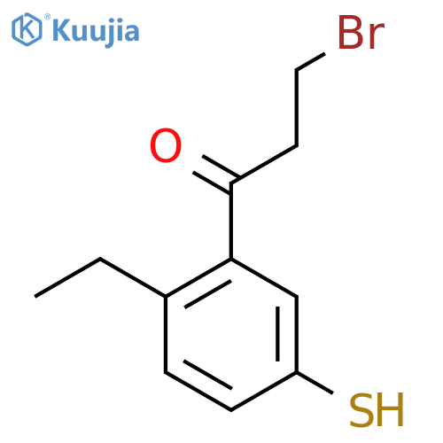 3-Bromo-1-(2-ethyl-5-mercaptophenyl)propan-1-one structure