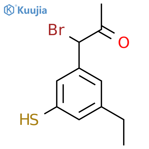 1-Bromo-1-(3-ethyl-5-mercaptophenyl)propan-2-one structure