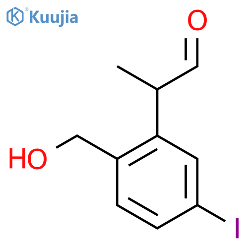 2-(Hydroxymethyl)-5-iodophenylpropanal structure