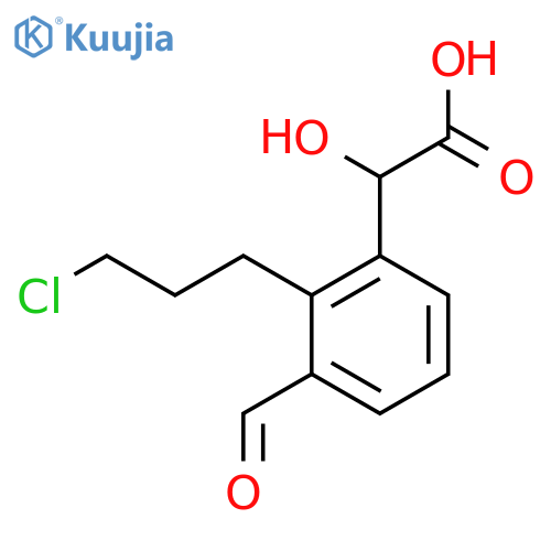 2-(3-Chloropropyl)-3-formylmandelic acid structure