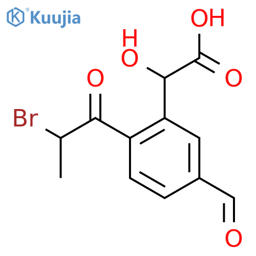 2-(2-Bromopropanoyl)-5-formylmandelic acid structure