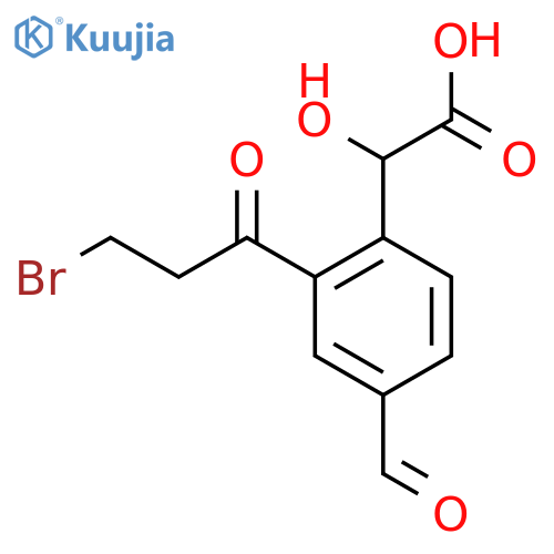 2-(3-Bromopropanoyl)-4-formylmandelic acid structure