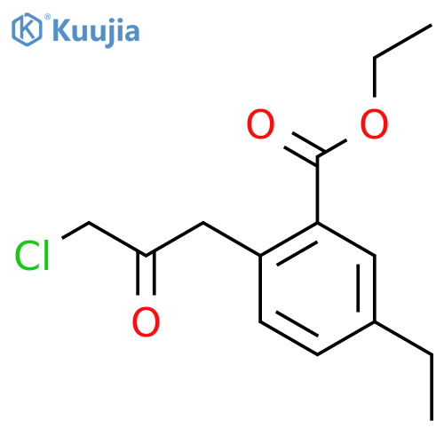 Ethyl 2-(3-chloro-2-oxopropyl)-5-ethylbenzoate structure