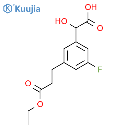 3-(3-Ethoxy-3-oxopropyl)-5-fluoromandelic acid structure