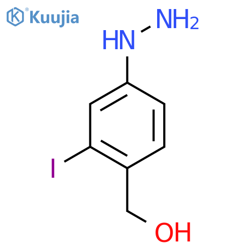4-(Hydroxymethyl)-3-iodophenylhydrazine structure