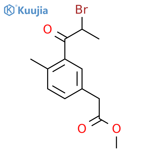 Methyl 3-(2-bromopropanoyl)-4-methylphenylacetate structure