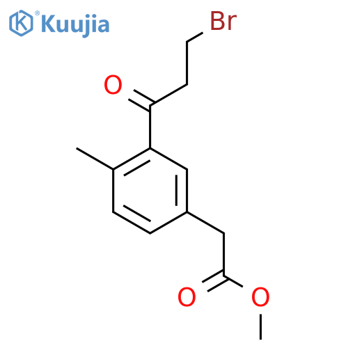 Methyl 3-(3-bromopropanoyl)-4-methylphenylacetate structure