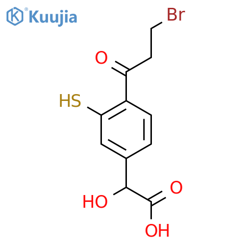 4-(3-Bromopropanoyl)-3-mercaptomandelic acid structure