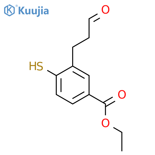 Ethyl 4-mercapto-3-(3-oxopropyl)benzoate structure