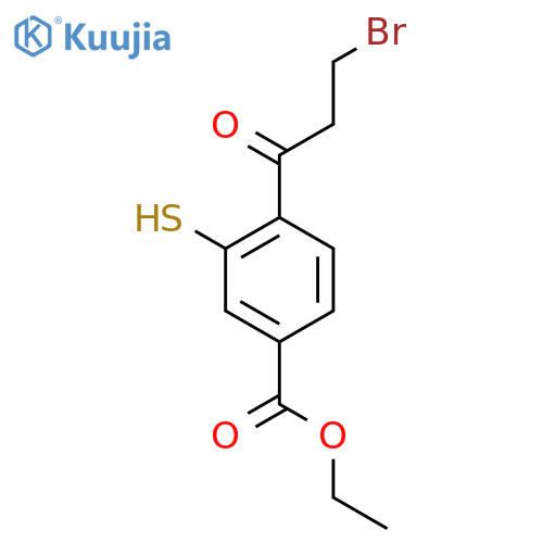 Ethyl 4-(3-bromopropanoyl)-3-mercaptobenzoate structure