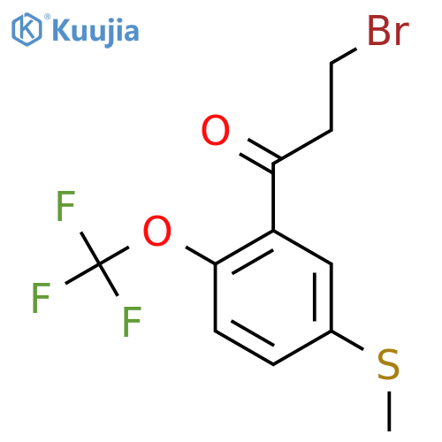 3-Bromo-1-(5-(methylthio)-2-(trifluoromethoxy)phenyl)propan-1-one structure