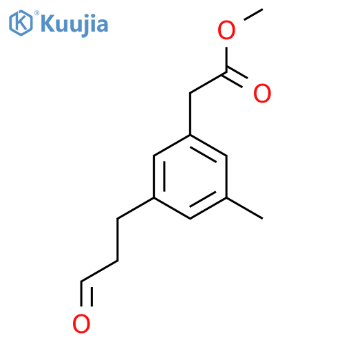 Methyl 3-methyl-5-(3-oxopropyl)phenylacetate structure