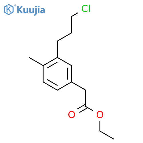 Ethyl 3-(3-chloropropyl)-4-methylphenylacetate structure