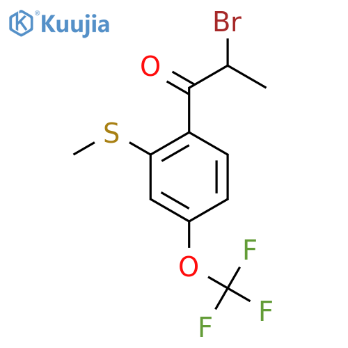 2-Bromo-1-(2-(methylthio)-4-(trifluoromethoxy)phenyl)propan-1-one structure