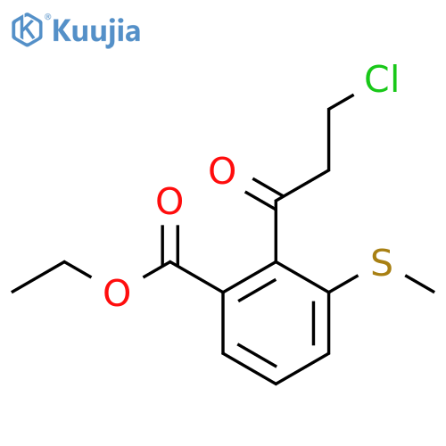 Ethyl 2-(3-chloropropanoyl)-3-(methylthio)benzoate structure