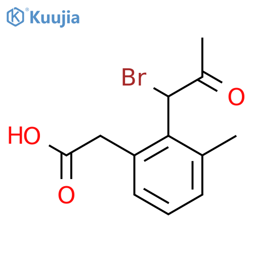 2-(1-Bromo-2-oxopropyl)-3-methylphenylacetic acid structure