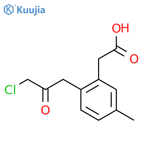 2-(3-Chloro-2-oxopropyl)-5-methylphenylacetic acid structure