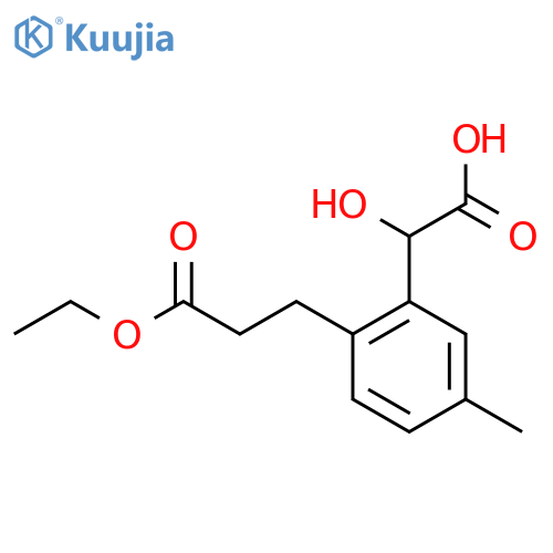 2-(3-Ethoxy-3-oxopropyl)-5-methylmandelic acid structure