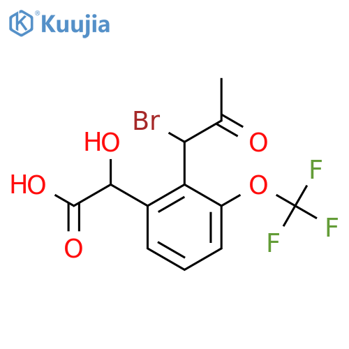 2-(1-Bromo-2-oxopropyl)-3-(trifluoromethoxy)mandelic acid structure
