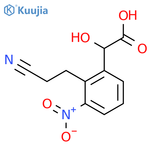 2-(2-Cyanoethyl)-3-nitromandelic acid structure