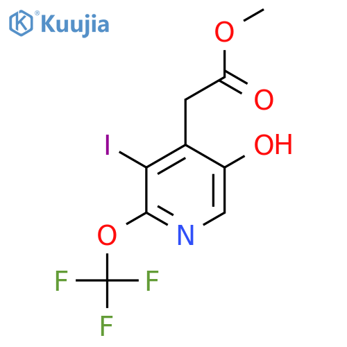 Methyl 5-hydroxy-3-iodo-2-(trifluoromethoxy)pyridine-4-acetate structure