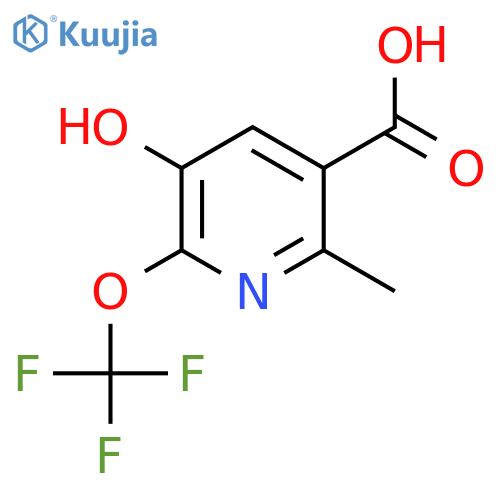 3-Hydroxy-6-methyl-2-(trifluoromethoxy)pyridine-5-carboxylic acid structure