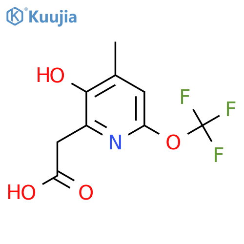3-Hydroxy-4-methyl-6-(trifluoromethoxy)pyridine-2-acetic acid structure
