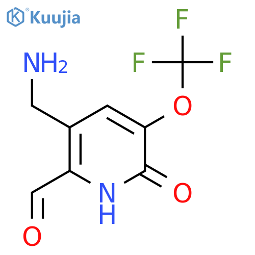 5-(Aminomethyl)-2-hydroxy-3-(trifluoromethoxy)pyridine-6-carboxaldehyde structure