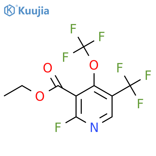 Ethyl 2-fluoro-4-(trifluoromethoxy)-5-(trifluoromethyl)pyridine-3-carboxylate structure