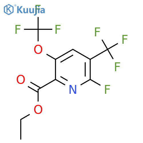Ethyl 2-fluoro-5-(trifluoromethoxy)-3-(trifluoromethyl)pyridine-6-carboxylate structure
