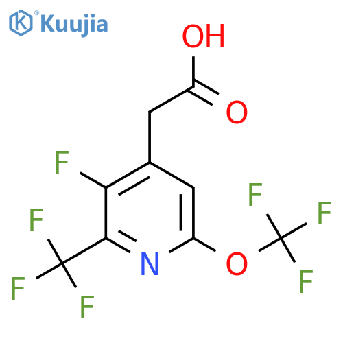 3-Fluoro-6-(trifluoromethoxy)-2-(trifluoromethyl)pyridine-4-acetic acid structure