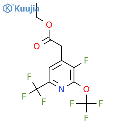 Ethyl 3-fluoro-2-(trifluoromethoxy)-6-(trifluoromethyl)pyridine-4-acetate structure
