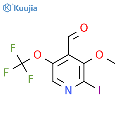 2-Iodo-3-methoxy-5-(trifluoromethoxy)pyridine-4-carboxaldehyde structure