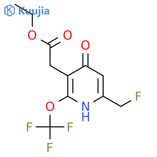 Ethyl 6-(fluoromethyl)-4-hydroxy-2-(trifluoromethoxy)pyridine-3-acetate structure