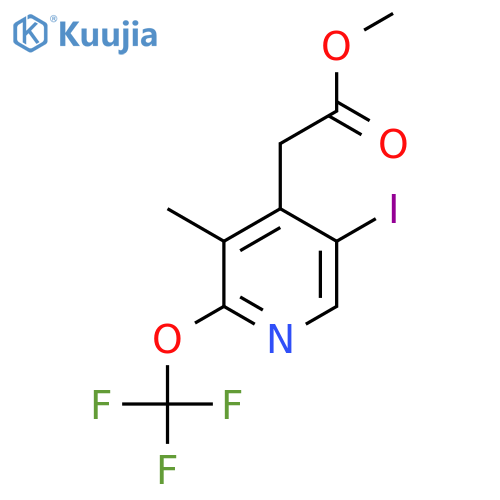 Methyl 5-iodo-3-methyl-2-(trifluoromethoxy)pyridine-4-acetate structure